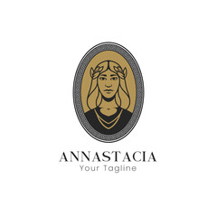 Beautiful woman logo design vector