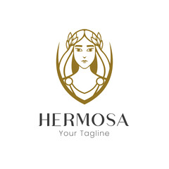 Beautiful woman logo design vector
