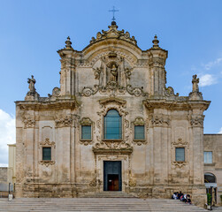 Fototapeta na wymiar Facade of the church Chiesa del Purgatorio of Matera, Italy