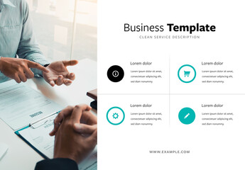Clean Business Layout with 4 Options and Photo Placeholder