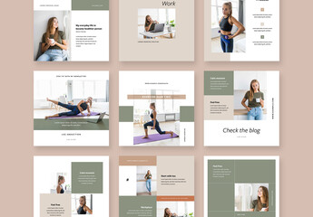 Minimalist Blogger and Influencer Social Posts in Square Format