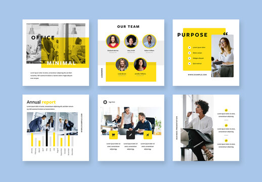 Clean Business Square Layouts for Marketing Purposes