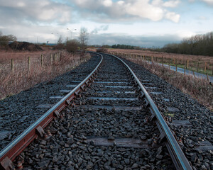 Fototapeta premium Train on train track