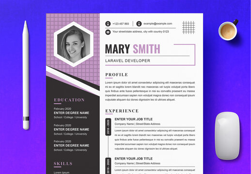 Black Color Developer Resume Layout