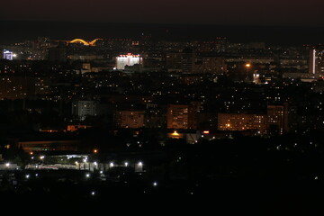 Fototapeta na wymiar Panorama of the night city. Nizhny Novgorod.