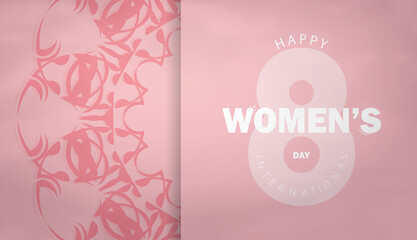 Festive Brochure 8 March pink with vintage pattern
