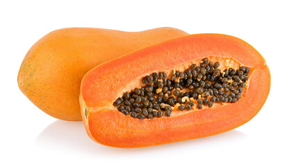 papaya isolated on white background