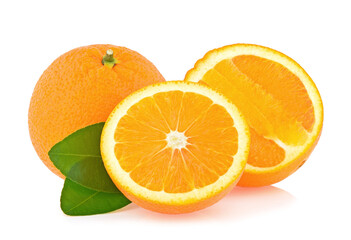fresh orange isolated on white background