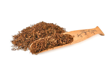 Dried tobacco isolated on white background