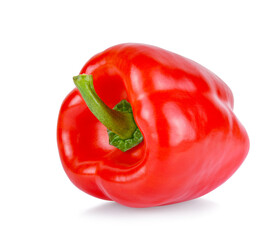 red sweet pepper isolated on white background
