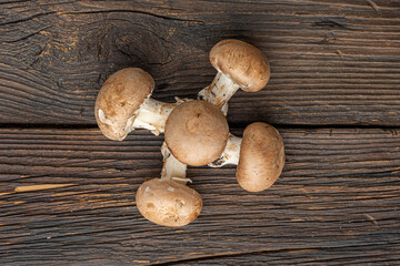 mushrooms on a wooden table