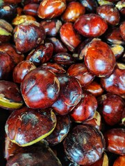 close up of chestnuts