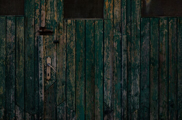 Old wooden door with withered paint