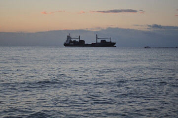 The cargo ship transportation
