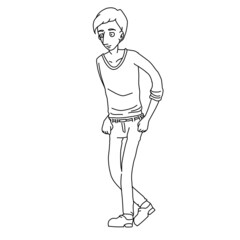 Hugo Man Cool Walk Whiteboard Animation SVG Image