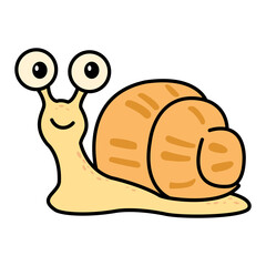 Vector illustration of little cute snail in cartoon style