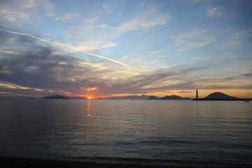 Fototapeta premium Seaside town of Turgutreis and spectacular sunsets 