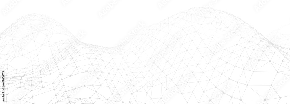 Aufkleber Abstract digital background of points and lines. Glowing plexus. Big data. Network or connection. Abstract technology science background. 3d vector illustration.
