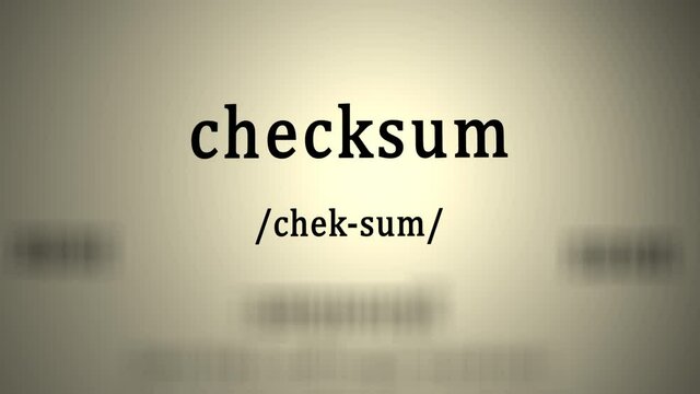 Definition: Checksum