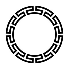 Circle frame of simple greek pattern