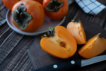 ripe persimmon on a plate