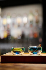 Signature Christmas blue tea with cinnamon and lemon