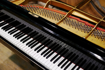 beautiful vintage wooden classic piano