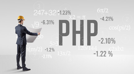 Engineer in hard hat with abbreviation