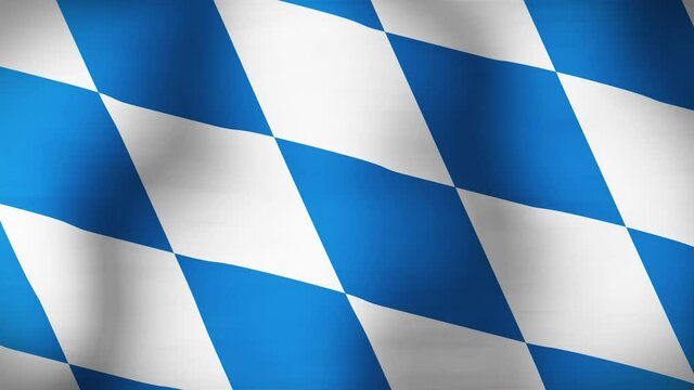 Wavy Bavaria Flag Close Up Animation Loops