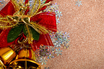 クリスマス背景素材　トナカイとクリスマスベル