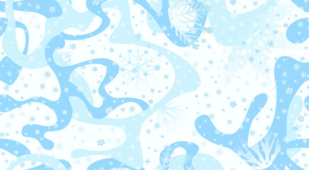 Fototapeta na wymiar Winter snow seamless pattern. Christmas holiday snowflakes decorative background.