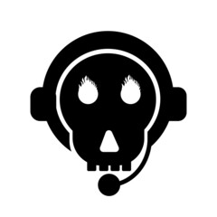 icon face cartoon headphone with headphones design ollustration concept