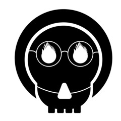 icon face cartoon headphone with headphones design ollustration concept