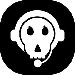 icon face cartoon headphone with headphones design ollustration concept