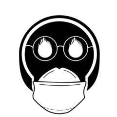 icon face cartoon headphone with headphones design ollustration concept