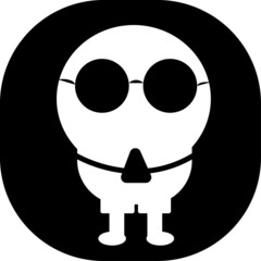 icon face cartoon headphone with headphones design ollustration concept