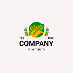 Corns Circle with Wheat Logo Vector Icon Illustration