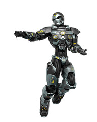 space knight is floating in the air and looking for some action