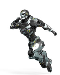 space knight is running fast