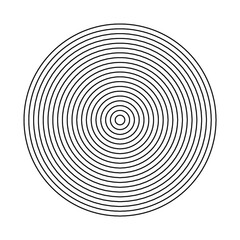abstract 3d sphere black circles into each other leaving in a distance equal to the thickness of all lines.