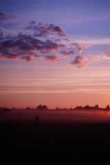 Sunrise over the field 