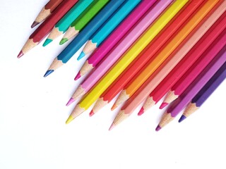 color pencils isolated on white background