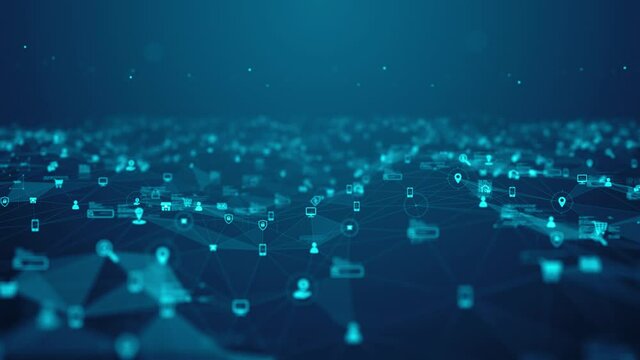 Online shopping wireless payment network to buy and sell node animation