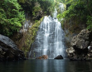 Fototapeta na wymiar Las Mesitas waterfall in Coclé, Panama