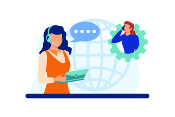 Obraz premium Customer care illustration exclusive design inspiration 