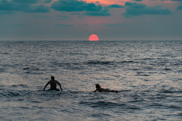 Surf at sunset