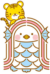 2022年 寅年 年賀状 アマビエ 令和四年