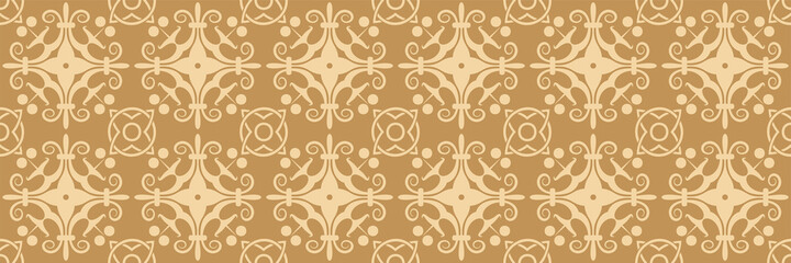 Fototapeta premium Vintage background image with of gold ornament in ethnic style for your design. Seamless background for wallpaper, textures.