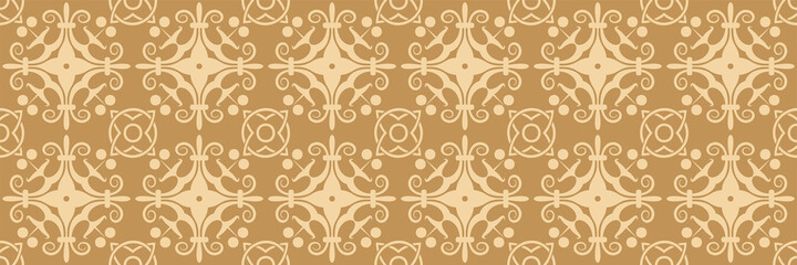 Vintage background image with of gold ornament in ethnic style for your design. Seamless background for wallpaper, textures.