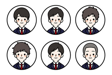 人物アイコンセット_男子高生